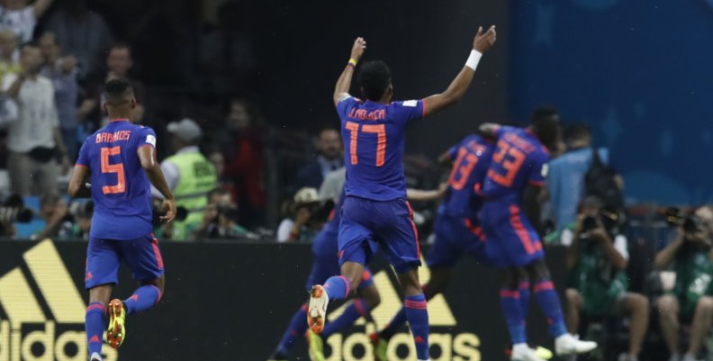 Colombia celebra su victoria en la Copa del Mundo Rusia 2018