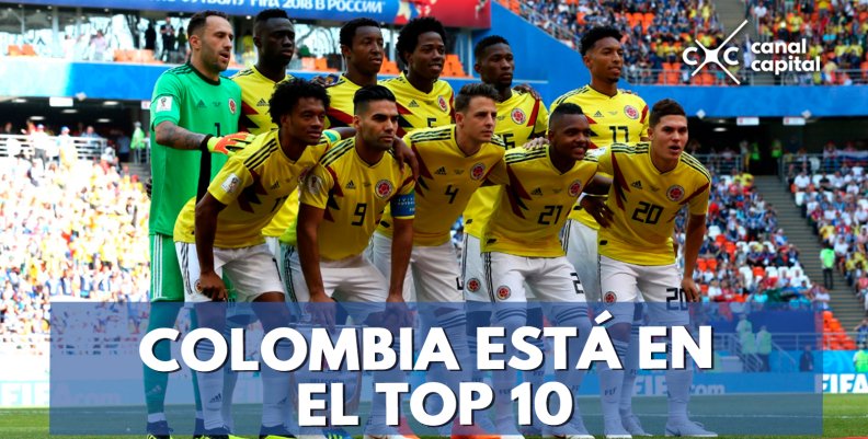 La Selección Colombia en el top 10 del mundial