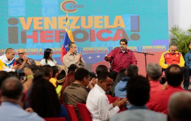 Venezuela's President Nicolas Maduro speaks during a meeting with members of the Constituent Assembly in Caracas