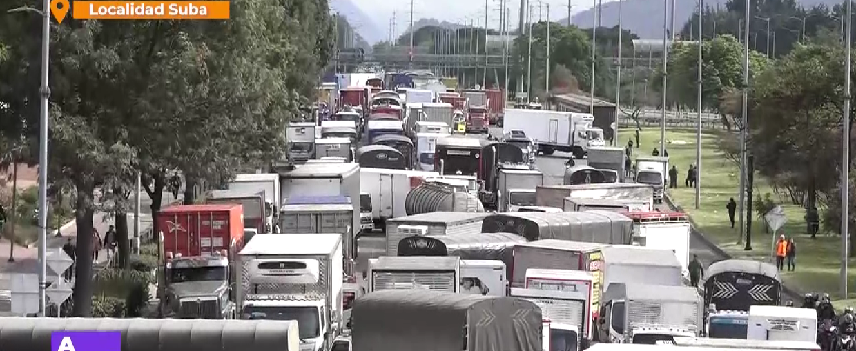 Imagen del paro camionero tomada por las cámaras de AHORA