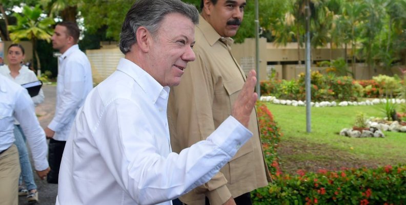 Juan Manuel Santos y Nicolás Maduro