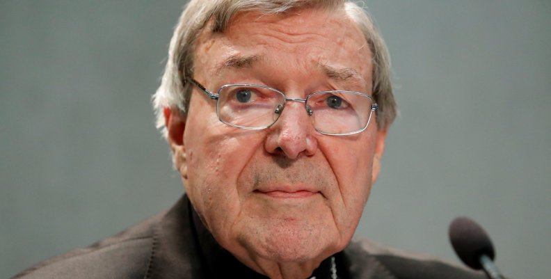 Cardinal George Pell attends news conference at the Vatican