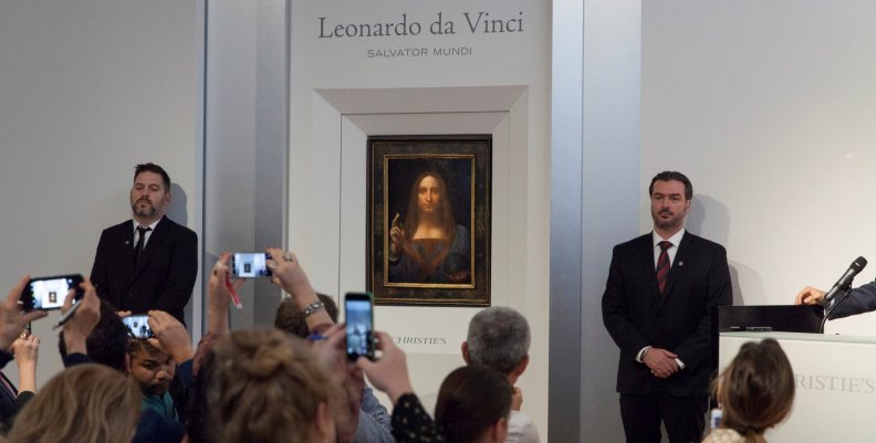 Christie’s New York image of Leonardo da Vinci painting Salvator Mundi