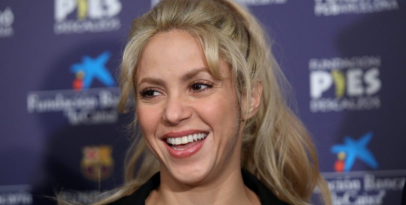 Colombian singer Shakira poses during a charity event with FC Barcelona at Camp Nou stadium in Barcelona