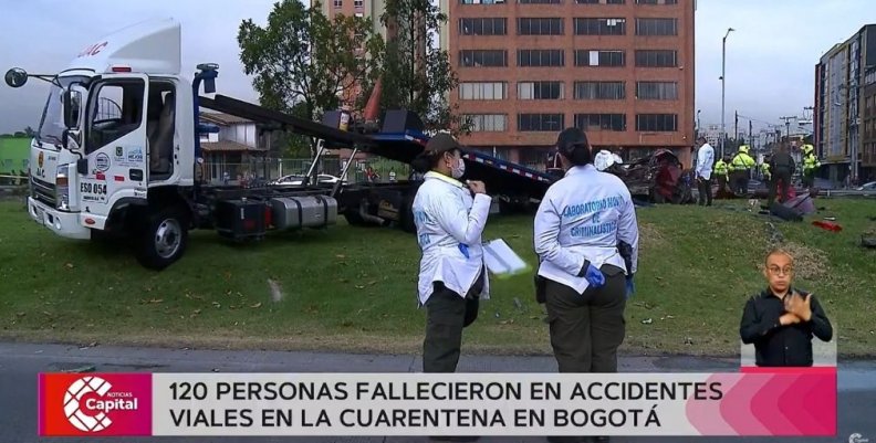 120 personas fallecieron en accidentes viales durante la cuarentena en Bogotá.