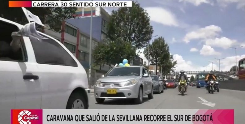 Una caravana de vehículos salió a recorrer el sur de la ciudad desde la Sevillana