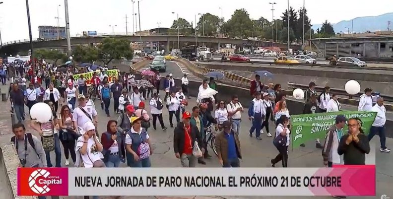 La CUT y Fecode han convocado a una nueva jornada de paro en todo el país. La CUT y Fecode han convocado a una nueva jornada de paro en todo el país.
