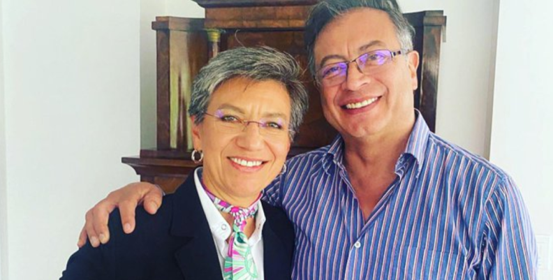 Claudia López y Gustavo Petro