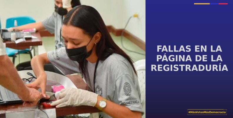 Fallas en la página de la Registraduría