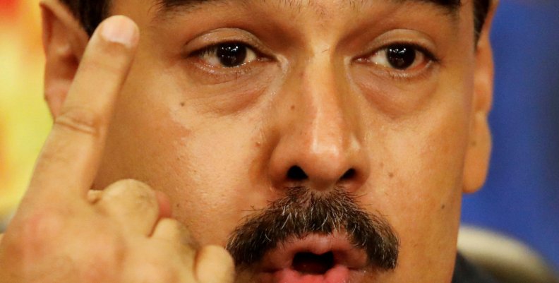 FILE PHOTO: Venezuela's President Maduro talks to the media during a news conference in Caracas