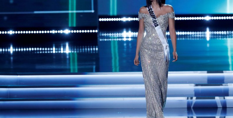 First runner-up Miss Colombia Laura Hernandez competes in the 66th Miss Universe pageant at Planet Hollywood hotel-casino in Las Vegas