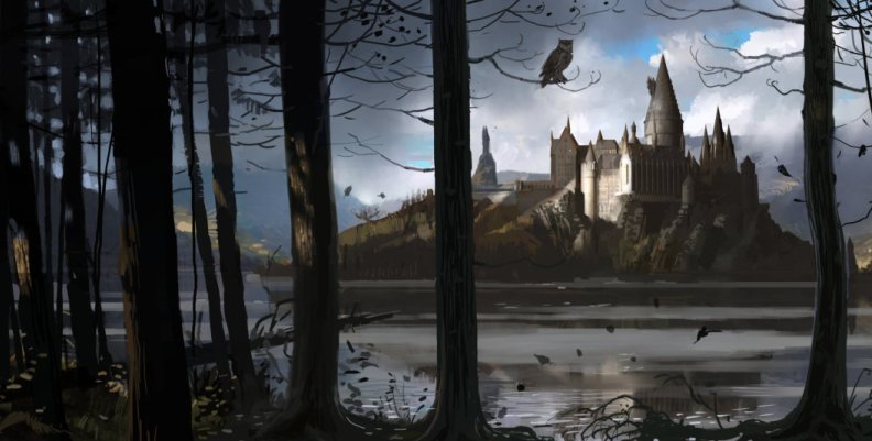 HogwartsCastle_WB_F4_HogwartsThroughTheTrees_Illust_100615_Land HogwartsCastle_WB_F4_HogwartsThroughTheTrees_Illust_100615_Land
