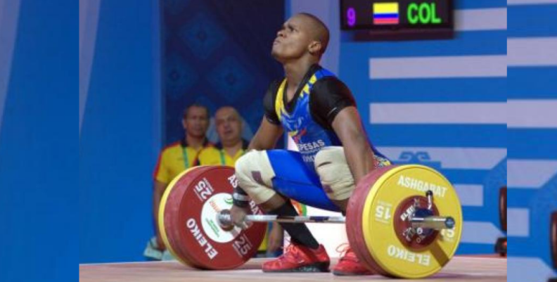 Santiago Rodallegas, en el mundial de pesas.