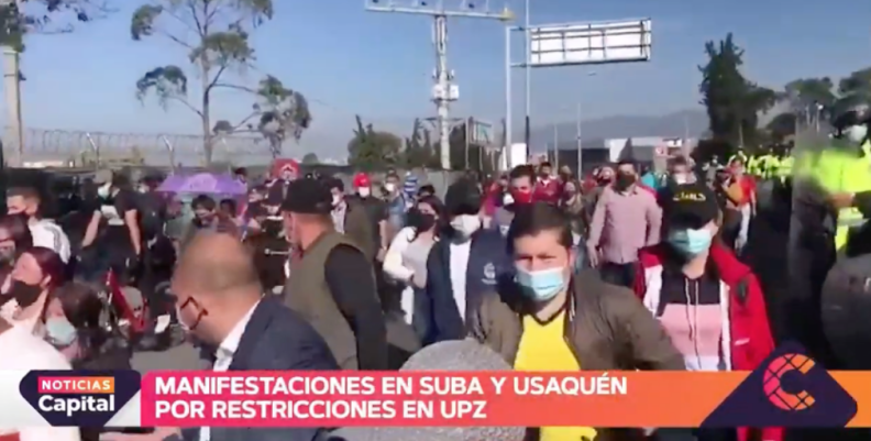 Manifestaciones de comerciantes en Cedritos