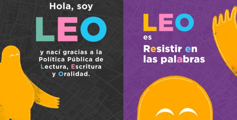 LEO Imágenes publicitarias sobre la estrategia de lectura LEO que dicen Resistir en las palabras