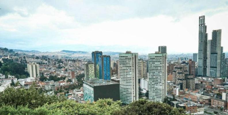 Fotografía panorámica de Bogotá