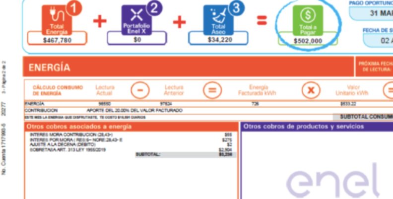 Factura de ENEL Codensa