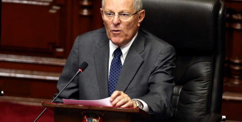 Peru's President Pedro Pablo Kuczynski makes final remarks to lawmakers of the opposition-ruled Congress, in Lima