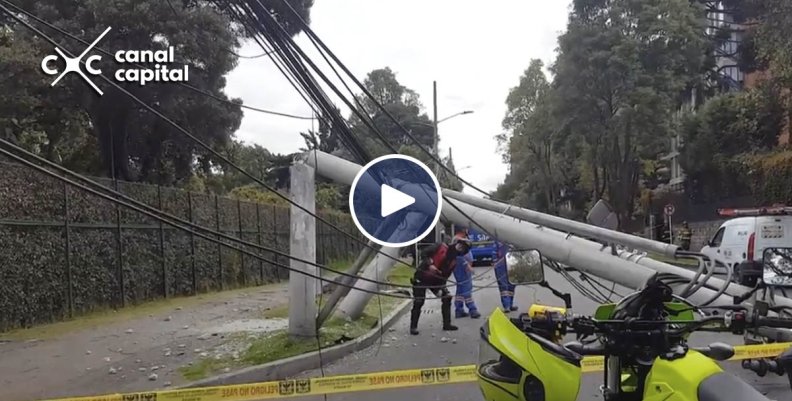 Bus del SITP colisiona contra dos postes y deja sin luz a más de 1.000 personas