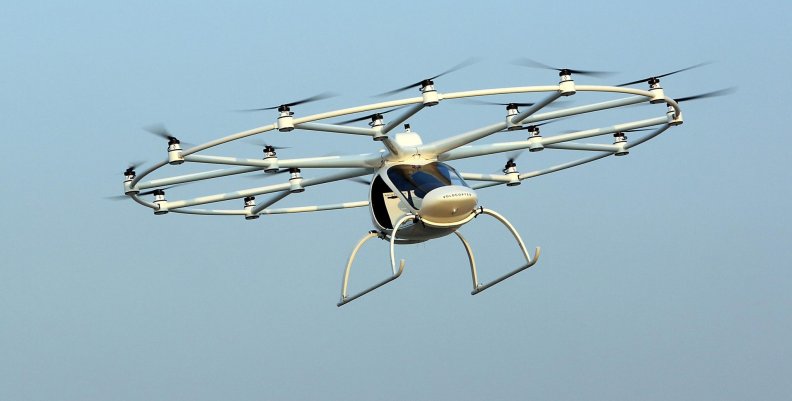 The flying taxi is seen in Dubai