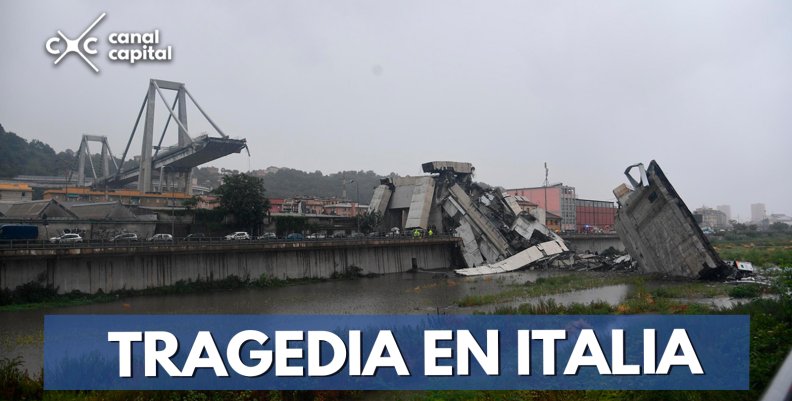 Derrumbe de un puente en Italia deja al menos 30 muertos