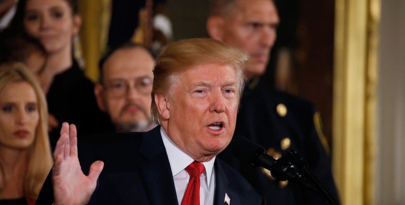 U.S. President Trump speaks about administration plans to combat the nation's opioid crisis in the East Room of the White House in Washington