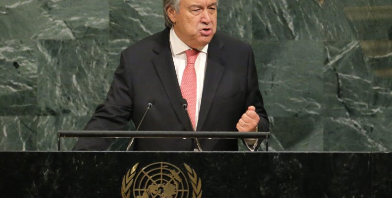 United Nations Secretary General Guterres addresses the General Assembly at U.N. headquarters in New York