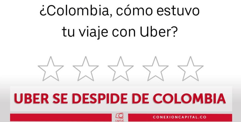 Uber se va de Colombia Uber se va de Colombia