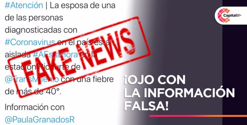 Información falsa sobre caso de coronavirus en Bogotá Información falsa sobre caso de coronavirus en Bogotá