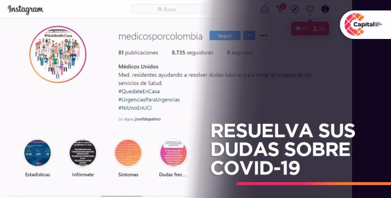 La cuenta @medicosporcolombia resuelve dudas sobre coronavirus