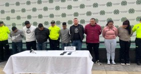 Policía Metropolitana de Bogotá con personas capturadas 