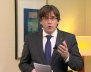 Sacked Catalan President Carles Puigdemont makes a statment in Brussels