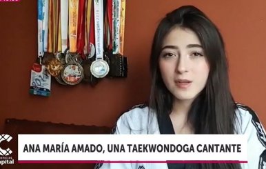 Deportista bogotana del taekwondo