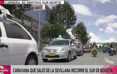 Una caravana de vehículos salió a recorrer el sur de la ciudad desde la Sevillana