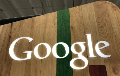 FILE PHOTO: A Google logo is seen in a store in Los Angeles