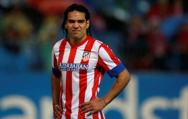 FILE PHOTO - Atletico Madrid's Radamel Falcao is seen during the Spanish first division soccer match against Valencia at Vicente Calderon stadium in Madrid