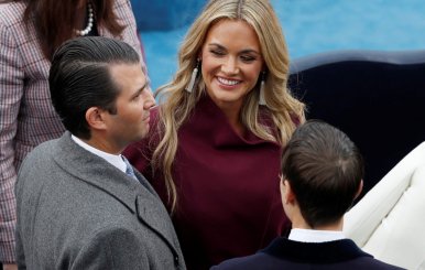 FILE PHOTO: Donald Trump Jr. and his wife Vanessa speak with Jared Kushner during inauguration ceremonies for the swearing in of Donald Trump as the 45th president of the United States