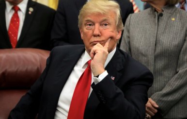 FILE PHOTO: U.S. President Donald Trump attends a signing ceremony for the Interdict Act into law, in the Oval Office of the White House in Washington