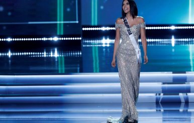 First runner-up Miss Colombia Laura Hernandez competes in the 66th Miss Universe pageant at Planet Hollywood hotel-casino in Las Vegas