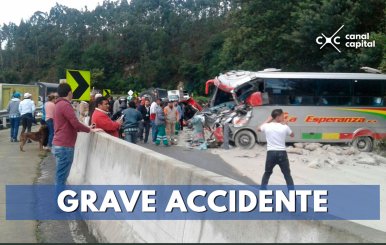 Se registró fuerte accidente en la vía Bogotá-Villeta