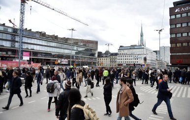 People were killed when a truck crashed into department store Ahlens on Drottninggatan, in central Stockholm