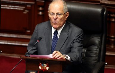 Peru's President Pedro Pablo Kuczynski makes final remarks to lawmakers of the opposition-ruled Congress, in Lima