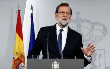 Spain's Prime Minister Mariano Rajoy speaks during a press conference at the Moncloa Palace in Madrid