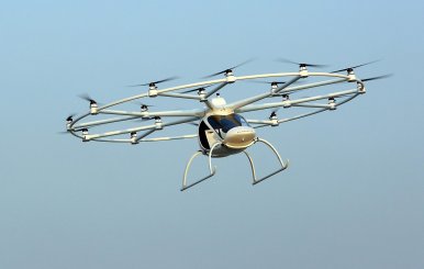 The flying taxi is seen in Dubai