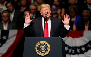 U.S. President Donald Trump announces his Cuba policy at the Manuel Artime Theater in the Little Havana neighborhood in Miami