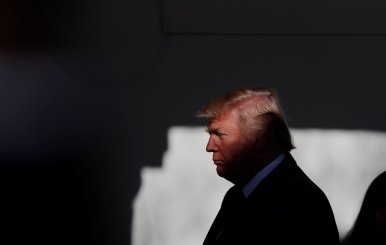 U.S. President Donald Trump prepares to address the annual March for Life rally, taking place on the National Mall, from the White House Rose Garden in Washington, U.S.