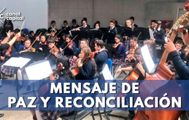 Estudiantes realizan concierto instrumental en estación de TM Museo Nacional