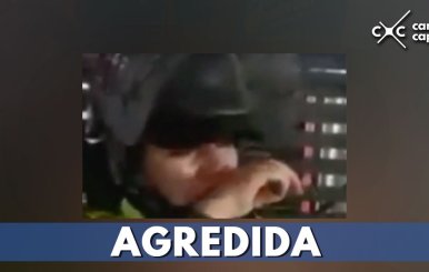 Policía agredida