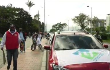 Caravana pacífica en Bogotá