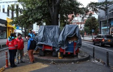 Espacio público en Bogotá.